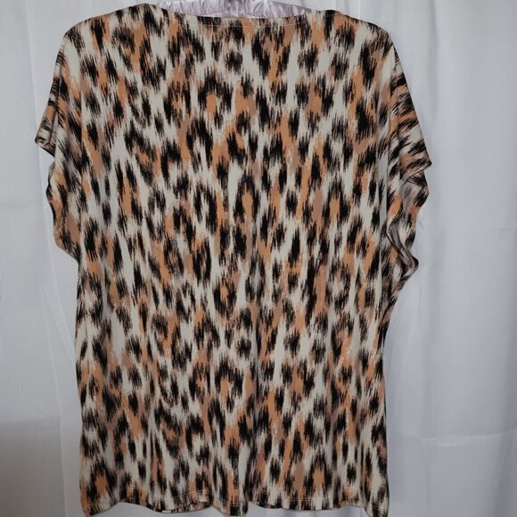Giuliano Blouse Short Sleeves Rayon Animal Print Size Small - Picture 5 of 8
